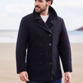 OKLAHOMA, Peacoat men straight cut made of wool