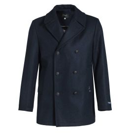 OSLO LONG peacoat men straight cut made of wool